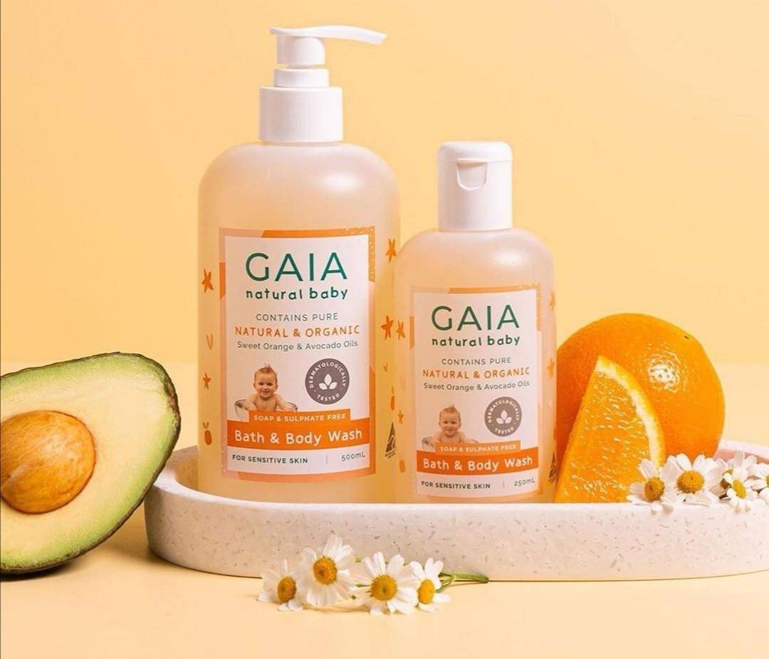 GAIA Baby Bath & Body Wash (Sweet Orange & Avocado Oils, 500 ml)