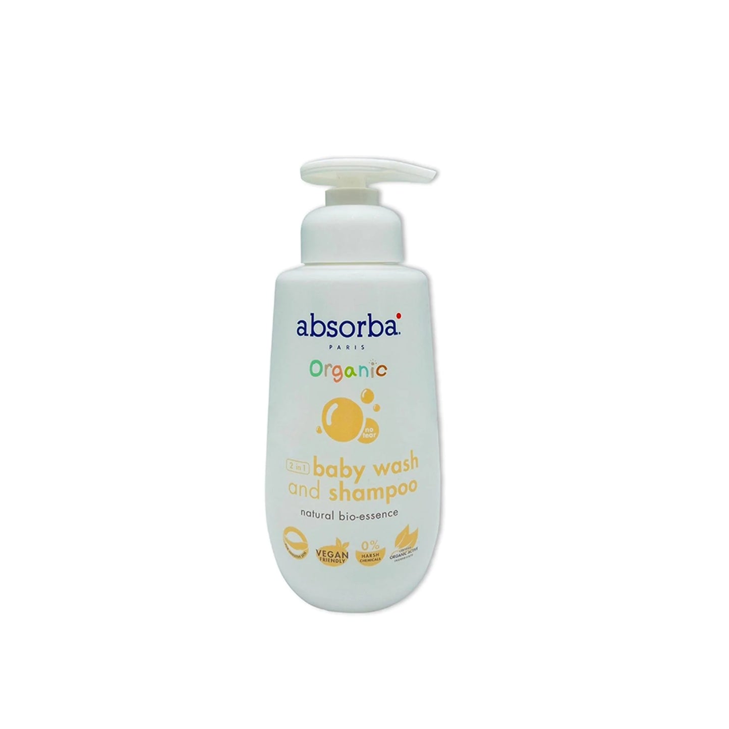 Absorba Organic 2-in-1 Baby Wash and Shampoo (350ml)